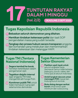 17 Tuntutan dalam 1 Minggu